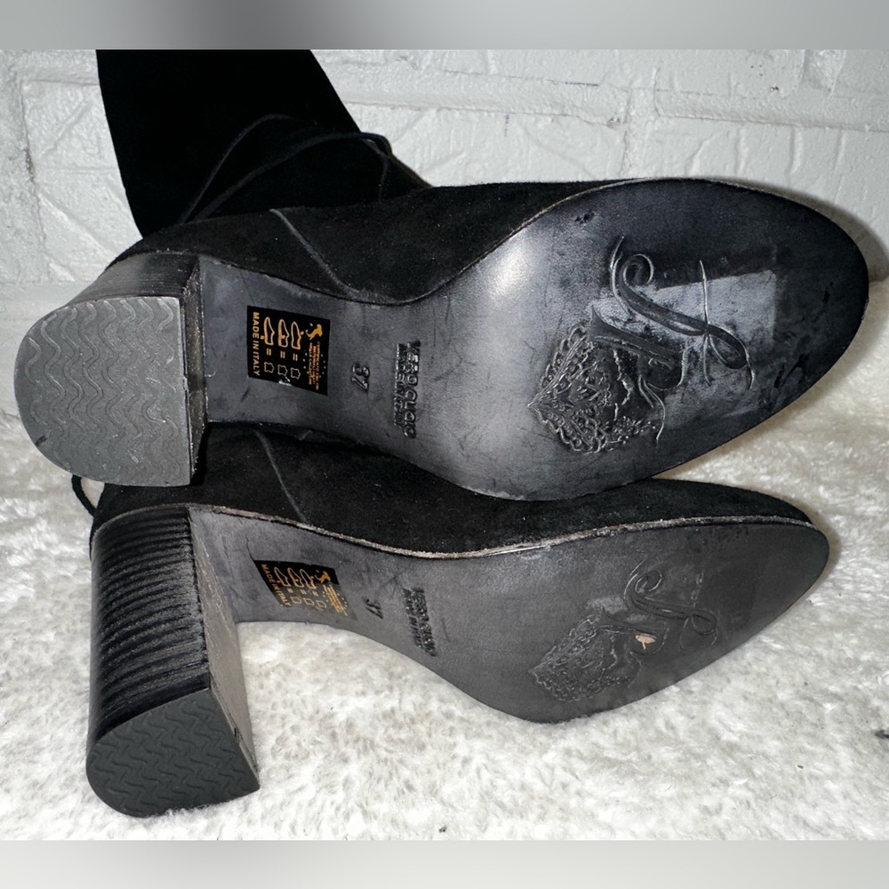 New Free People Mila Heel Boot Black Suede Fold Over Size 7 - Picture 8 of 9